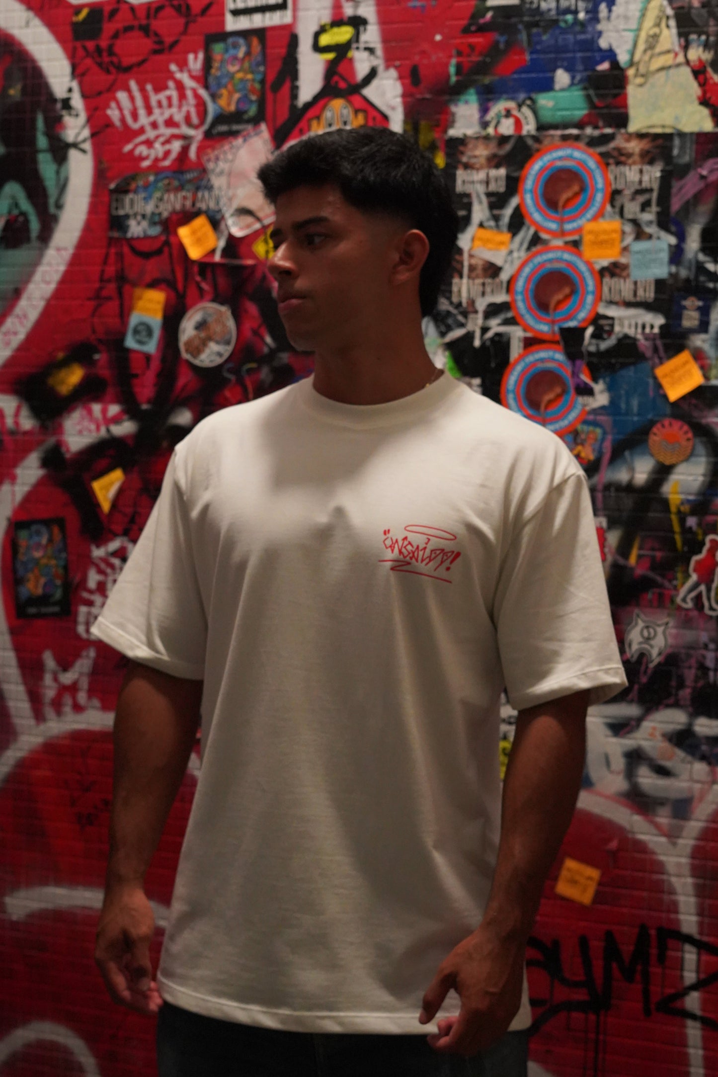 'CREATED TO CREATE' WHITE GRAPHIC T-SHIRT